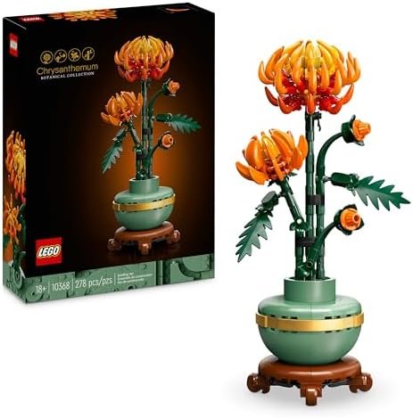 LEGO Botanicals The Chrysanthemum Artificial Flowers Decoration Building Set for Adults - Relaxing and Creative Activity for Plant Lovers - Gift for Women or Men 10368