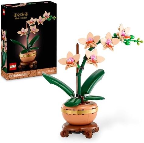LEGO Botanicals The Miniature Orchid - Artificial Flowers for Adults - Indoor Plant with Terracotta Style Pot - Christmas Decoration & Gift Idea for Women or Men 10343