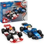 LEGO City F1 Williams Racing and Haas F1 Racing Cars – Formula 1 Construction Set with 2 Drivers – Gift Idea for Young Children from 4 Years Old Motor Sports Fans 60464