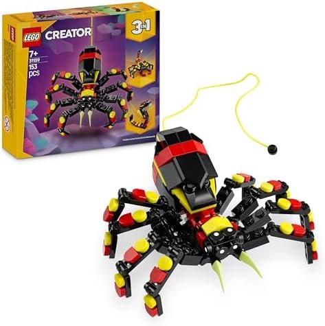 LEGO Creator 3 in 1 Wild Animals: The Surprising Spider - Turns into Scorpion or Snake - Building Set for Nature Lovers Boys and Girls - Gift Idea from Age 7 31159
