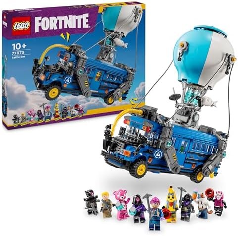 LEGO Fortnite Battle Bus Construction Toy - Video Game Vehicle with 9 Minifigures of Characters & Accessories - Christmas Decoration - Gift for Gamer Boy or Girl from 10 Years Old 77073