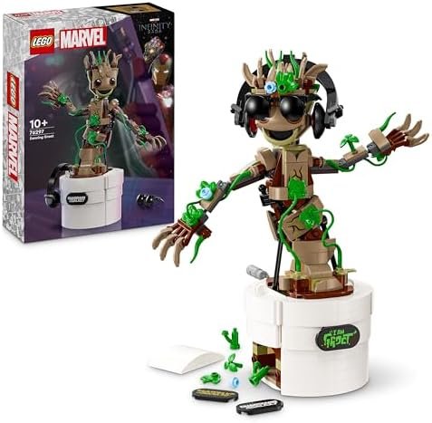 LEGO | Marvel Baby Groot Dance, Buildable Animated Figure for Kids, Guardians of the Galaxy Character, Manual Interactive Playset, Superhero Gift for Boys and Girls 76297