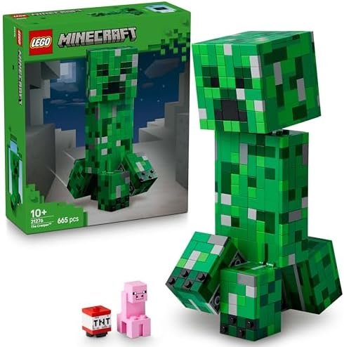 LEGO Minecraft The Creeper - Building Toy - Articulated Mob Figure - Secret Space with Pig & TNT Element - Gift for Gamer Boy or Girl from 10 Years 21276