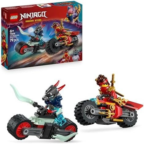 LEGO Ninjago Kai and the Race of Motorcycles - Toy with 2 Ninja Motorcycles and Moving Wheels - 2 Minifigures with Combat Accessories - Gift for Boys From 6 Years Old & Dragon Uprising Fans 71838