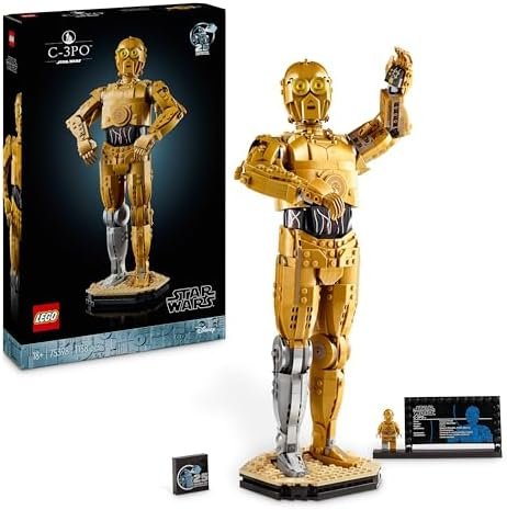 LEGO Star Wars 75398 C-3PO – Collector's Figure – Build & Display Model for Adults – Display, Descriptive Plate & Minifigure – Gift Idea for Fan, Man or Woman