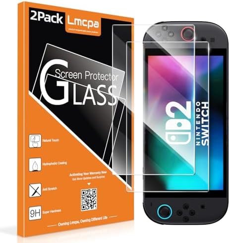 Lmcpa [2 Pieces] Tempered Glass for 2025 Nintendo Switch 2, Easy to Install/Anti-Scratch/High Definition/9H Hardness