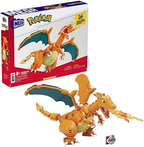 Mega Construx Pokémon Dracaufeu à construire, jeu de briques de construction, 222 pièces, pour enfant dès 8 ans, GWY77