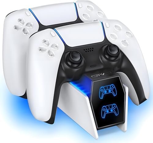 OIVO PS5 Controller Charger, 2H Fast Charger PS5 with 2 Cable Types for PS5 Controller, Charging Dock Compatible with DualSense PlayStation 5 Controllers