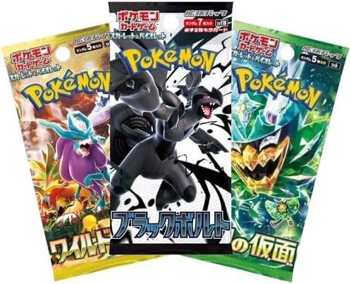 Pack of 3 Random Japanese Pokemon Boosters - Scarlet & Purple - Official Cards - Konbaya Certified - Shipping Protection
