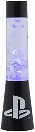 PlayStation Glitter Liquid Lamp with Floating Icons - Official Sony Merchandise Game Room Night Light, Black