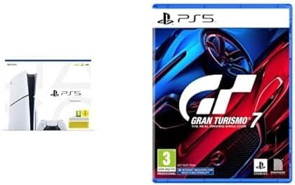 Playstation Console 5 Edition Standard Slim & Sony, Gran Turismo 7 PS5, Jeu de Course, Édition Standard, Version Physique avec CD, En Français, 1 Joueur et Multijoueurs, PEGI 3 5