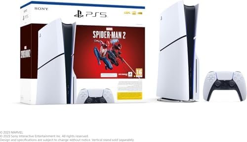 Playstation Sony, Pack 5 Édition Standard + Jeu Marvel's Spiderman 2 (Code de Téléchargement), Fourni avec 1 Manette Sans Fil DualSense, Couleur : Blanche