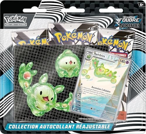 Pokémon TCG: Scarlet & Purple Readjustable Sticker Collection - Black Lightning - Symbios (1 Bright Promo Card & 3 Boosters)