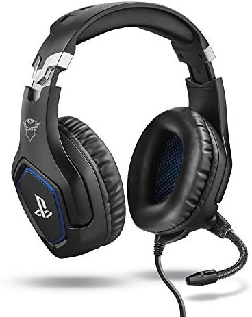 Trust Gaming Official Licensed PS4 and PS5 Gamer Headset for PlayStation GXT 488 Forze - with Foldable Flexible Microphone, Mic Cutoff and Volume Control on Wire - Black