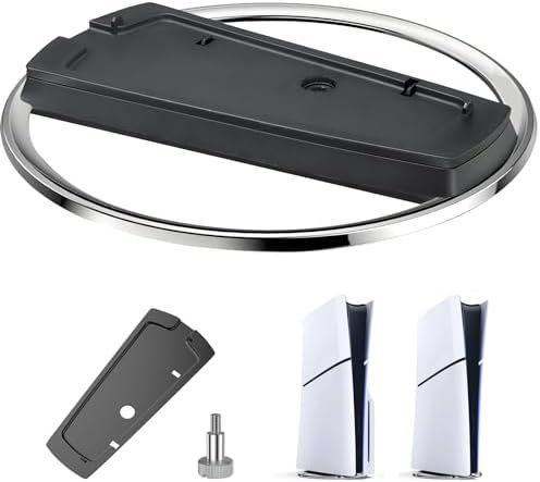 Vertical Stand for PS5 Slim Disc & Digital and PS5 Console, Black Vertical Base Compatible with Console Play Station 5 Slim, Space-Saving Console Stand
