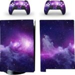 Peau Décalcomanie Console pour PS 5 Édition Disque 2 Contrôleurs Enveloppes Couverture Vinyle Version Disque pour PS5 39111 sans Bulles sans Mousse Anti-Rayures