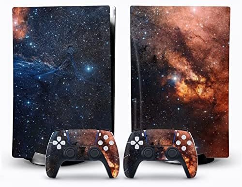 Peau Décalcomanie Console pour PS 5 Édition Disque 2 Contrôleurs Enveloppes Couverture Vinyle Version Disque pour PS5 24018 sans Bulles sans Mousse Anti-Rayures