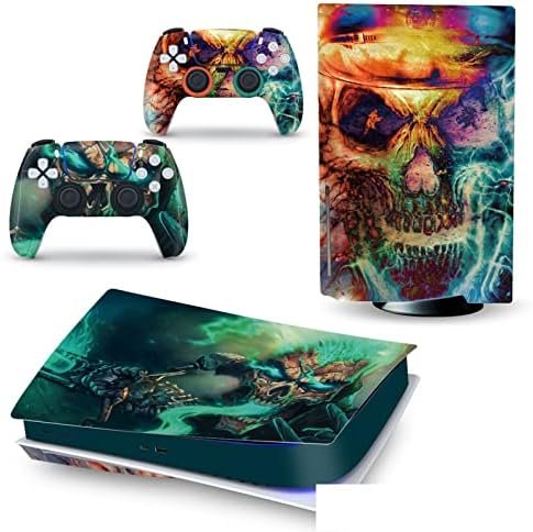 Peau Décalcomanie Console pour PS 5 Édition Disque 2 Contrôleurs Enveloppes Couverture Vinyle Version Disque pour PS5 03721 sans Bulles sans Mousse Anti-Rayures