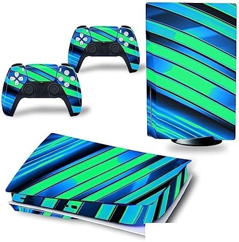 Peau Décalcomanie Console pour PS 5 Édition Disque 2 Contrôleurs Enveloppes Couverture Vinyle Version Disque pour PS5 28366 sans Bulles sans Mousse Anti-Rayures
