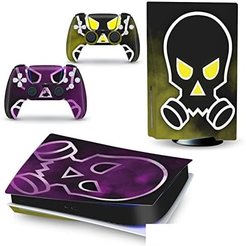 Peau Décalcomanie Console pour PS 5 Édition Disque 2 Contrôleurs Enveloppes Couverture Vinyle Version Disque pour PS5 42057 sans Bulles sans Mousse Anti-Rayures