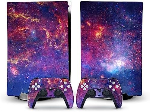 Peau Décalcomanie Console pour PS 5 Édition Disque 2 Contrôleurs Enveloppes Couverture Vinyle Version Disque pour PS5 30918 sans Bulles sans Mousse Anti-Rayures
