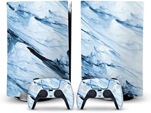 Peau Décalcomanie Console pour PS 5 Édition Disque 2 Contrôleurs Enveloppes Couverture Vinyle Version Disque pour PS5 80072 sans Bulles sans Mousse Anti-Rayures
