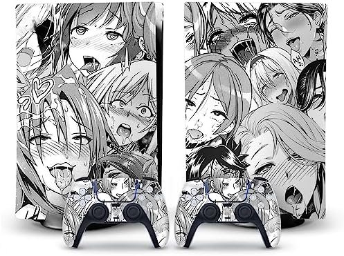 Peau Décalcomanie Console pour PS 5 Édition Disque 2 Contrôleurs Enveloppes Couverture Vinyle Version Disque pour PS5 98760 sans Bulles sans Mousse Anti-Rayures