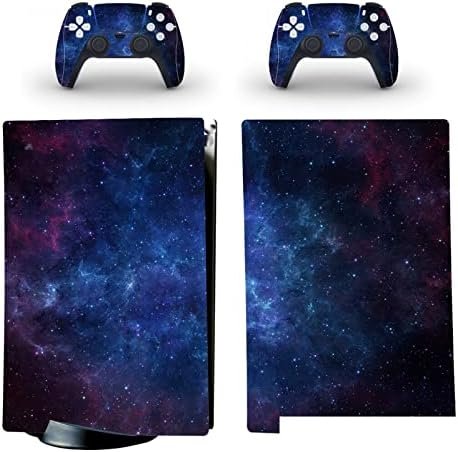 Peau Décalcomanie Console pour PS 5 Édition Disque 2 Contrôleurs Enveloppes Couverture Vinyle Version Disque pour PS5 65531 sans Bulles sans Mousse Anti-Rayures