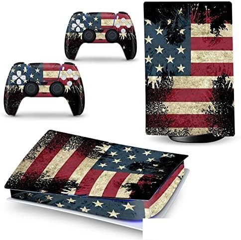 Peau Décalcomanie Console pour PS 5 Édition Disque 2 Contrôleurs Enveloppes Couverture Vinyle Version Disque pour PS5 44951 sans Bulles sans Mousse Anti-Rayures