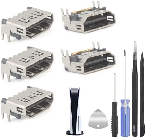 5 pièces Hdmi Port femelle pour Sony Playstation 5 (PS5) Digital Edition/UHD + outils