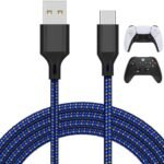 5M Charging Cable for PS5/ for Xbox Series X/S Controller/for Switch Pro Controller, Replacement USB Cable Nylon Braided Type-C Ports Accessories for Playstation 5/ for Xbox Series X, Blue