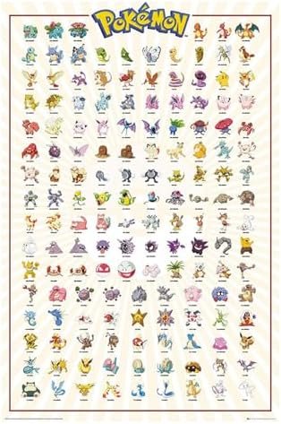 ABYstyle - POKEMON Poster Kanto 151 Français (91,5 x 61 cm)