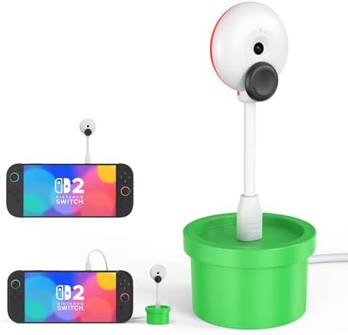 Camera for Nintendo Switch 2 2025 - 720P HD Wide Angle Webcam with Charging Dock, Adjustable Settings, USB-C Plug and Play, Compatible with PC, Laptop, Android, Streaming, Video Calls