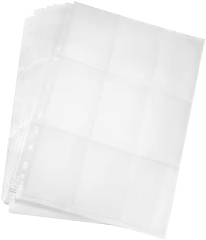 Carehabi 630 Card Sleeves, 35 Pages Sheets Double-Sided Transparent 11 Holes Card Protector for Pokémon Basketball Football Cards