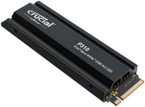 Crucial P310 PS5 SSD 2TB PCIe Gen4 NVMe M.2 with Heatsink, Up to 7,100MB/s, Compatible with PlayStation 5, Desktop, Internal Hard Drive - CT2000P310SSD5-01