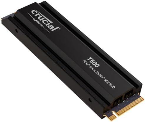Crucial T500 SSD 2TB PCIe Gen4 NVMe M.2 PS5 SSD Internal Gaming with Heatsink, Up to 7400MB/s, Compatible with PlayStation 5, Laptop and Desktop, Solid State Drive - CT2000T500SSD5