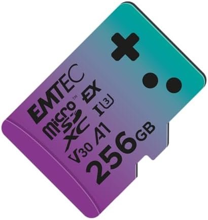 EMTEC - MicroSDXC 256GB UHS-I U3 V30 A1 Express Gaming Card, Compatible with Nintendo Switch 2, High Speed up to 880Mb/s, Extended Storage, Ideal for Games and Applications, Reliable and Durable