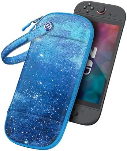 FINTIE Étui pour Nintendo Switch 2 (2025) - [Design Ultra-fin] Coque Rigide avec 10 Emplacements pour Cartes de Jeu, Housse de Voyage avec Dragonne, Ciel Étoilé