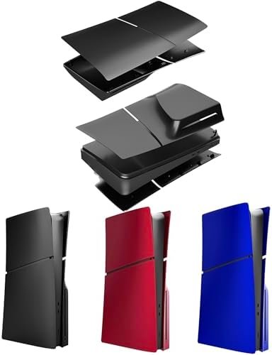 Faceplate Cover for PS5 Slim Console Skin Faceplate Replacement Plate Shell Case PS5 Slim Accessories (Digital Version Black)