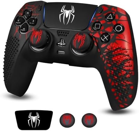 For PS5 Controller Cover Skin, JORREP Anti Slip Silicone Case per Controller PS5 Con Spazi per la Presa Del Pollice, adesivi per il Touch Pad e adesivi per la copertura