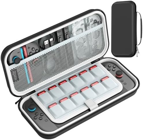 HEYSTOP Protective Case for Nintendo Switch 2 Console, Large Capacity Protective Carrying Case with 12 Game Card Slots Accessories for Nintendo Switch 2 Latest Model 2025