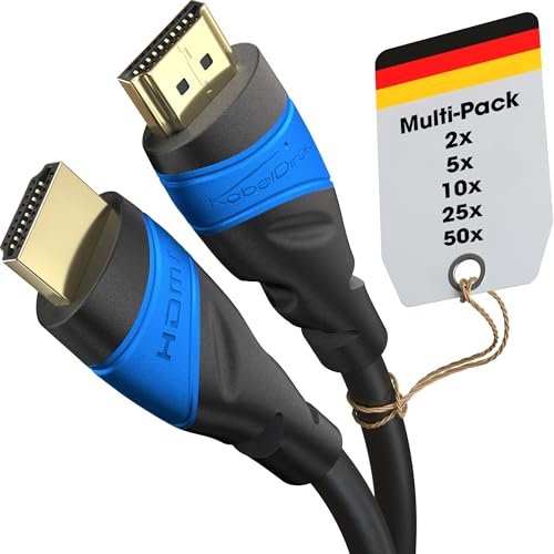KabelDirekt HDMI Cable 8K / 4K – 5 x 5 m and other lengths (0.15 m to 22.5 m) – HDMI cable designed in Germany – 10K/8K@60Hz/4K@120Hz – HDMI cable for HDTV, PC, PS5, Xbox, Switch