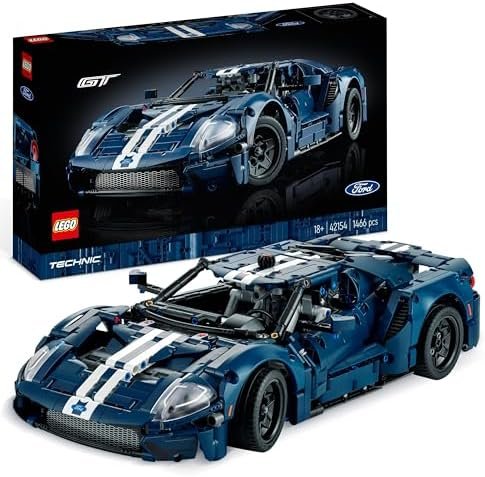 LEGO 42154 Technic Ford GT 2022 Model Car for Adults to Build, 1:12 Scale with Genuine Features, Advanced Collection Set