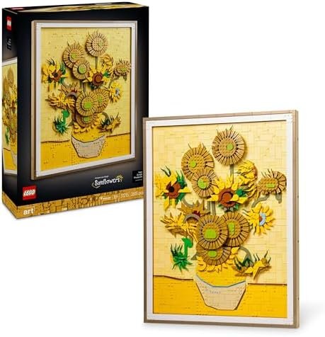 LEGO Art Vincent Van Gogh - Sunflowers - 3D Wall Picture with Movable Petals - Adult Building Set - Home or Office Decoration - Gift Idea for Women or Men Art Lover 31215