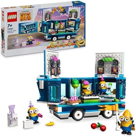LEGO Despicable Me 4 Minions Disco Bus - Creative Building Game for Children - Movie Inspired Set - Gift for Children Boys and Girls 7 Years Old 75581
