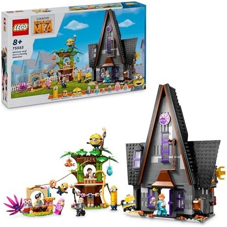 LEGO Despicable Me 4 Minions and Gru Family Mansion - Movie Inspired Set with House and Tree - Creative Activity That Stimulates Imagination for Children Aged 8 and Above 75583