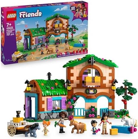 LEGO Friends The Ranch and the Pony Stables Construction Toy with Horse Figurines, 4 Mini Dolls & 1 Cat - Fun Accessories - Original Gift for Girl from 7 Years Old 42654