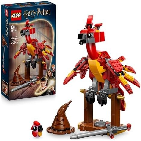 LEGO Harry Potter Fumseck Dumbledore's Phoenix Toy with Bird Figurine - Home Decoration - Gryffindor Sword - Birthday Gift for Girl or Boy from 8 Years Old 76448