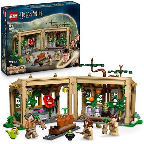 LEGO Harry Potter Hogwarts Castle: The Course of Botany - Modular Building Game - Minifigures of Neville, Hermione & Prof. Chourave - 3 Mandrakes - Girl Gift from 8 Years Old 76445