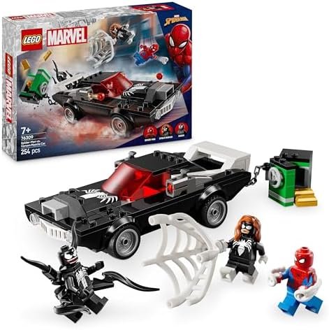 LEGO | Marvel Spider-Man vs Venom's Car - Buildable Car with 3 Superhero Minifigures - Stimulates Role Play - Birthday Gift Idea for Boys 7+ Years 76309